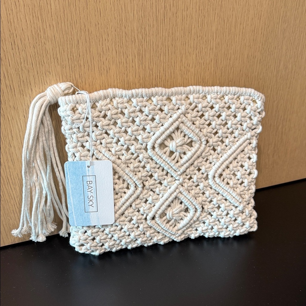 NWT Bay Sky Crochet Clutch